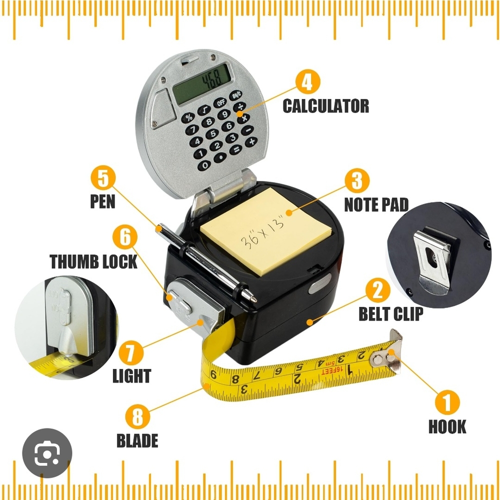 5 In 1 Multi-Function Calculator Tape Measure